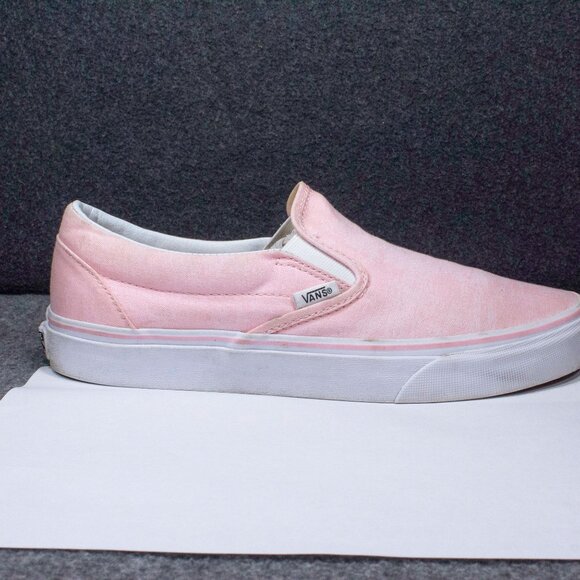 VANS Classic Slip-On Pink White Skateboard Sneakers Mens Size 8.5 Womens Size 10 - Picture 6 of 11